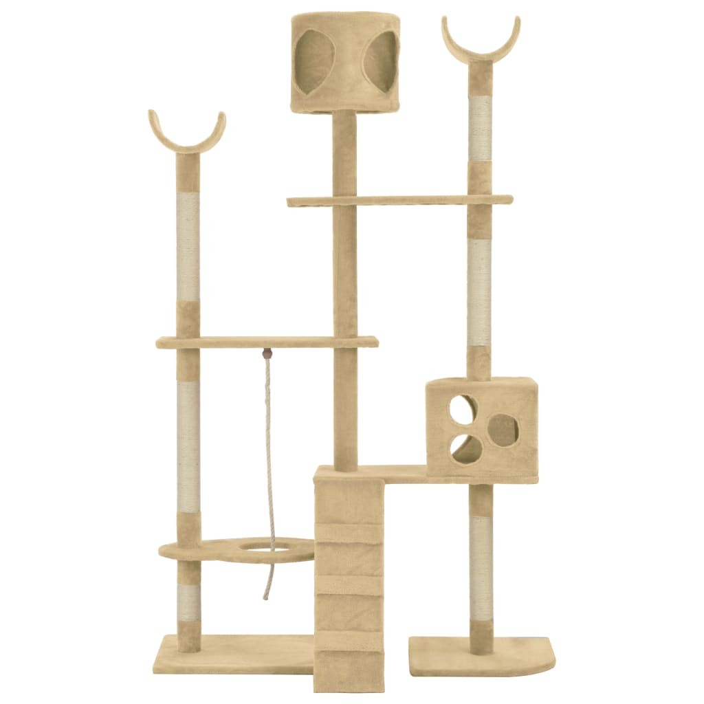 Cat Tree with Sisal Scratching Posts Beige 180 cm